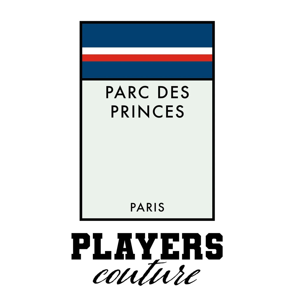 Paris Saint-Germain PSG Monopoly Card hoodie – white men's hoodie with black Paris Saint-Germain PSG Monopoly Card letters