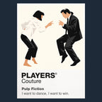 Pulp Fiction – Dance Vincent Vega and Mia Wallace performing their restrained twist at Jack Rabbit Slim's Icon Frame artwork in navy