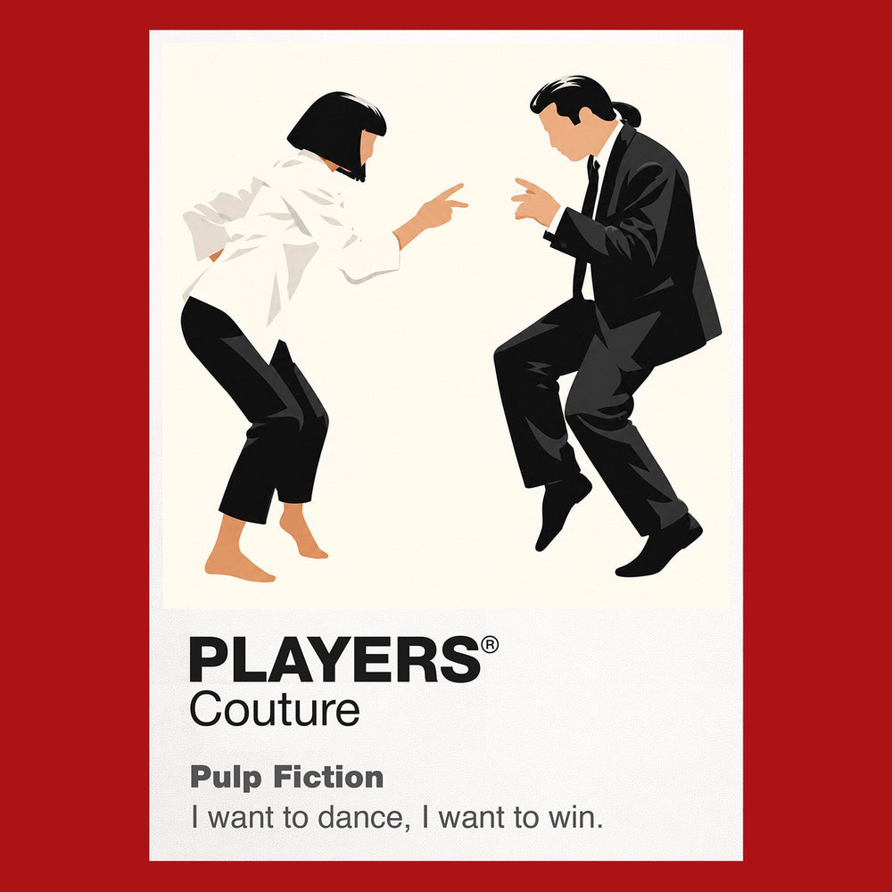 Pulp Fiction – Dance Vincent Vega and Mia Wallace performing their restrained twist at Jack Rabbit Slim's Icon Frame artwork in red