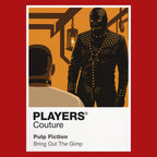 Pulp Fiction – Gimp Scene Butch and Marsellus in the pawn-shop basement sequence where rivalry gives way to survival Icon Frame artwork in red