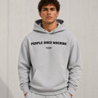 Purple Disco Machine name-print hoodie - grey