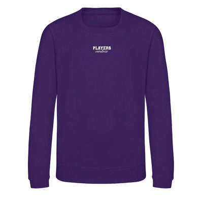 Essentials Collection hoodie – purple kids' hoodie with white Essentials Collection letters and Players Couture logo on the