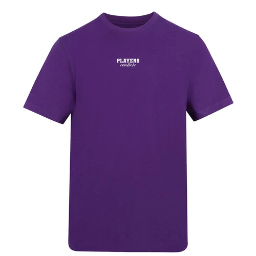 Essentials Collection t-shirt – purple men's t-shirt with white Essentials Collection letters and Players Couture logo on