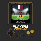Qatar World Cup 8-Bit Men's T-Shirt retro gaming football design by Players Couture