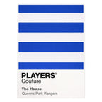 QPR Classic Football Shirt Colours Frame Men's Hoodie – close-up detail shot of the QPR Players Couture logo design