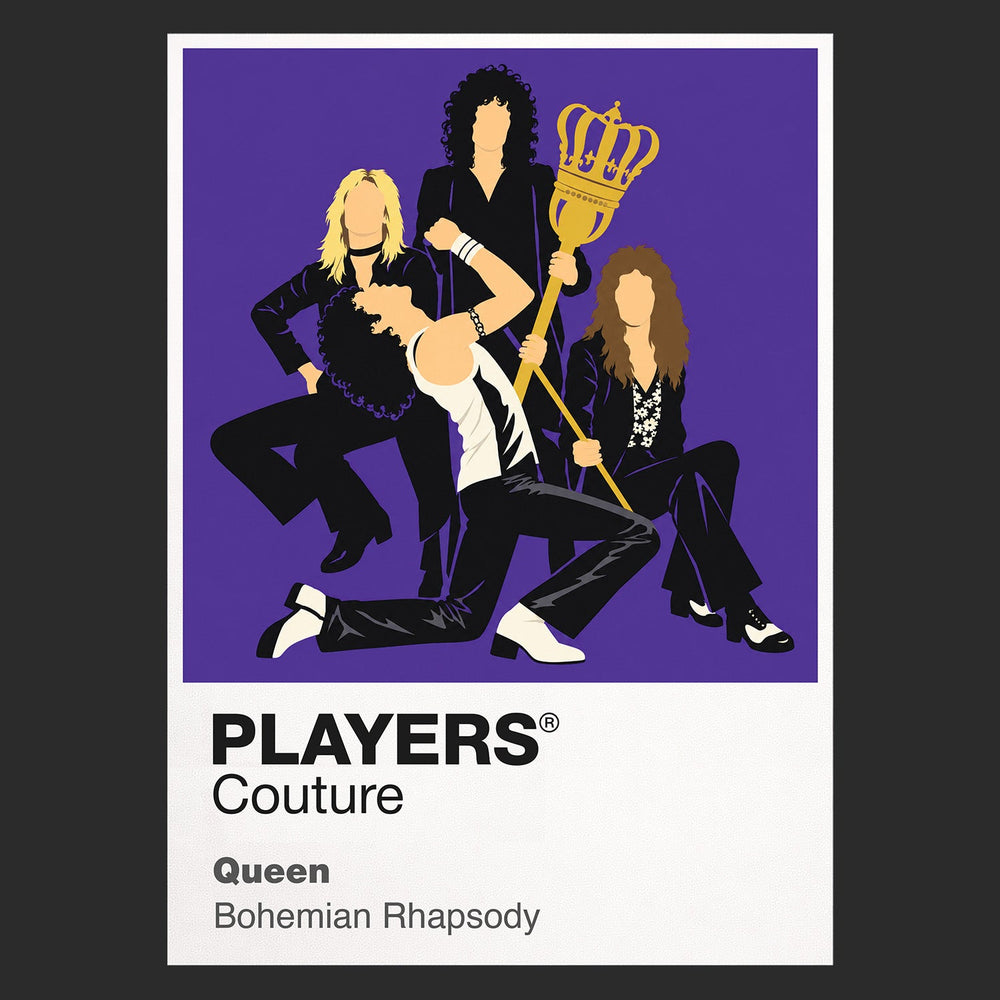Queen Queen's four-member stage geometry and theatrical live-performance identity Icon Frame artwork in black