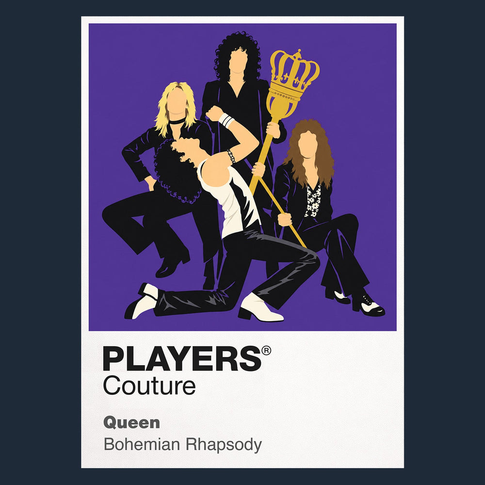 Queen Queen's four-member stage geometry and theatrical live-performance identity Icon Frame artwork in navy