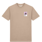Rachael Blackmore horse racing T-shirt – mens desert sand tshirt view