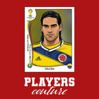 Radamel Falcao World Cup Sticker Men's T-Shirt – red close-up detail shot of the Radamel Falcao World Cup Players Couture