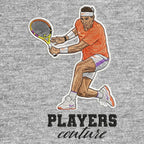 Rafael Nadal Badge Men's Hoodie – black close-up detail shot of the Rafael Nadal Players Couture logo design