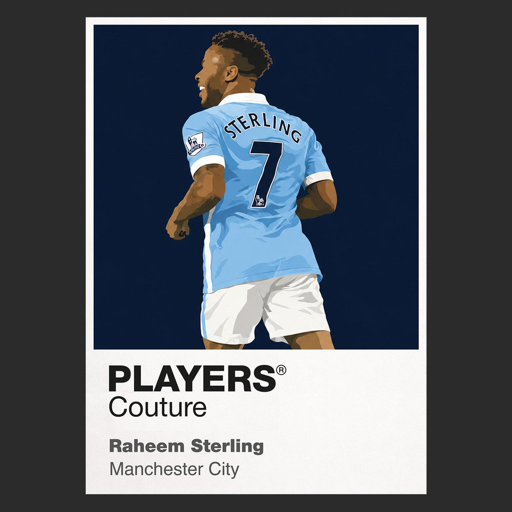 Raheem Sterling Manchester City black Icon Frame artwork detail