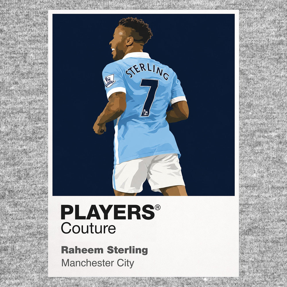 Raheem Sterling Manchester City grey Icon Frame artwork detail