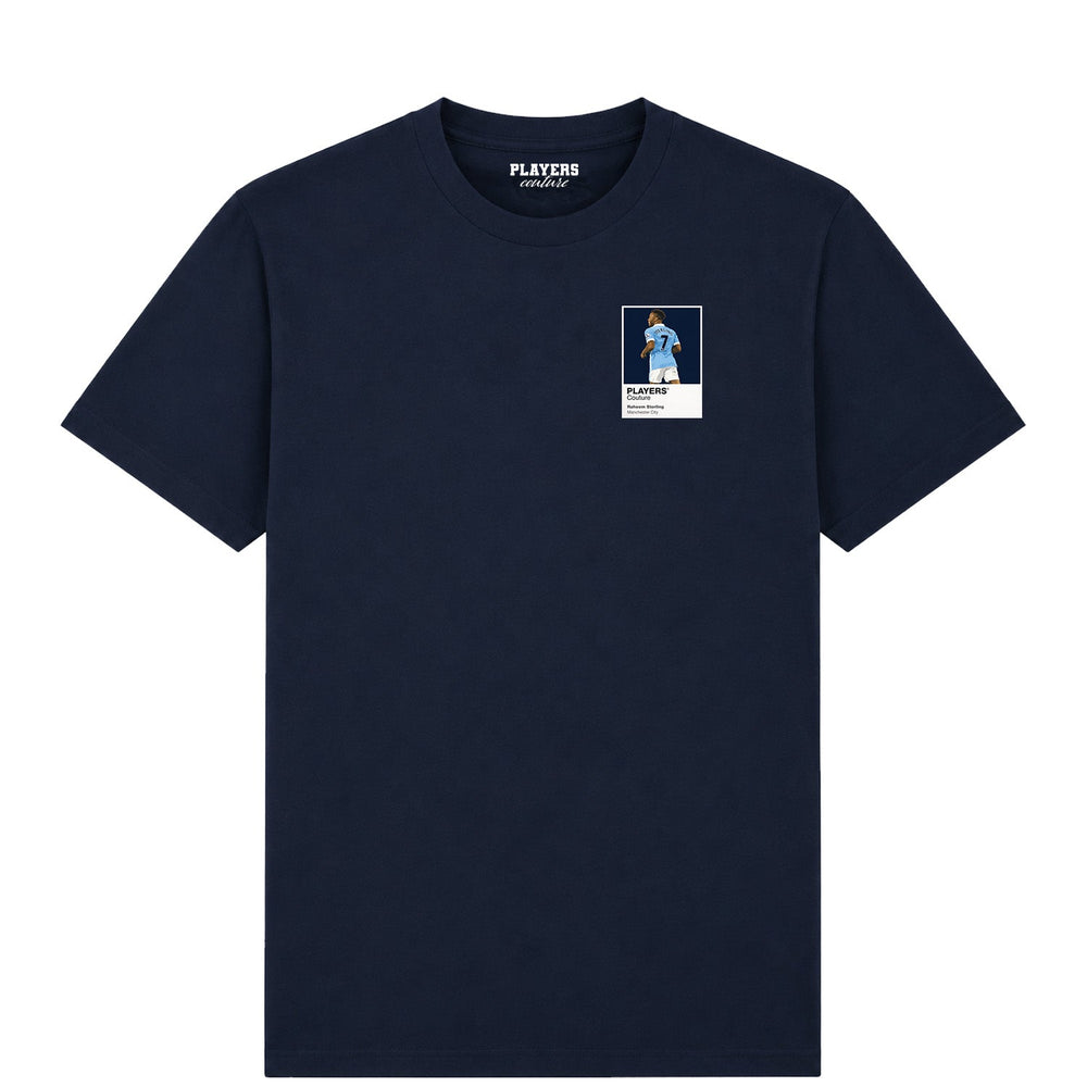 Raheem Sterling Manchester City Icon Frame Men's T-Shirt – navy