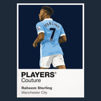 Raheem Sterling Manchester City navy Icon Frame artwork detail