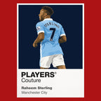 Raheem Sterling Manchester City red Icon Frame artwork detail