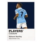 Raheem Sterling Manchester City white Icon Frame artwork detail