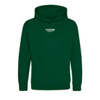 Essentials Collection hoodie – green kids' hoodie with white Essentials Collection letters and Players Couture logo on the