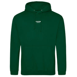 Essentials Collection hoodie – green men's hoodie with white Essentials Collection letters and Players Couture logo on the