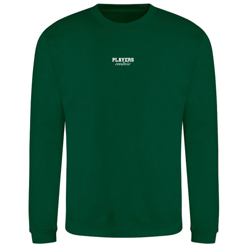 Essentials Collection hoodie – green men's hoodie with white Essentials Collection letters and Players Couture logo on the