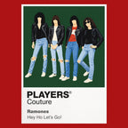 Ramones the Ramones' leather jackets, torn denim and unmistakable four-person line Icon Frame artwork in red
