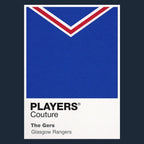 Glasgow Rangers Classic Football Shirt Colours Frame Men's T-Shirt – close-up detail shot of the Glasgow Rangers Players