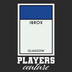 Glasgow Rangers Monopoly Card hoodie – black men's hoodie with white Glasgow Rangers Monopoly Card letters and Players