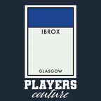Glasgow Rangers hoodie – navy men's hoodie with white Glasgow Rangers letters and Players Couture logo on the chest