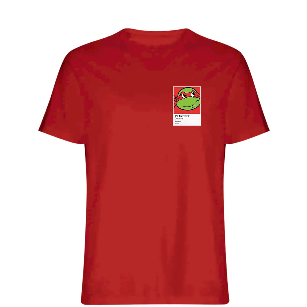 Raphael Colour t-shirt – red men's t-shirt featuring the Raphael Colour Players Couture logo