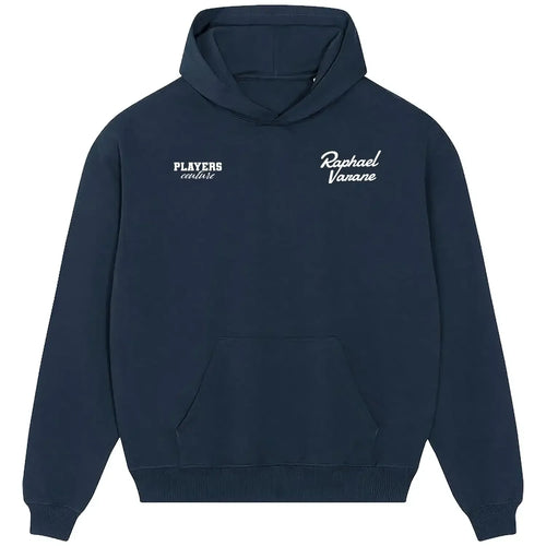Raphael Varane hoodie – navy men's hoodie featuring the Raphael Varane Players Couture logo