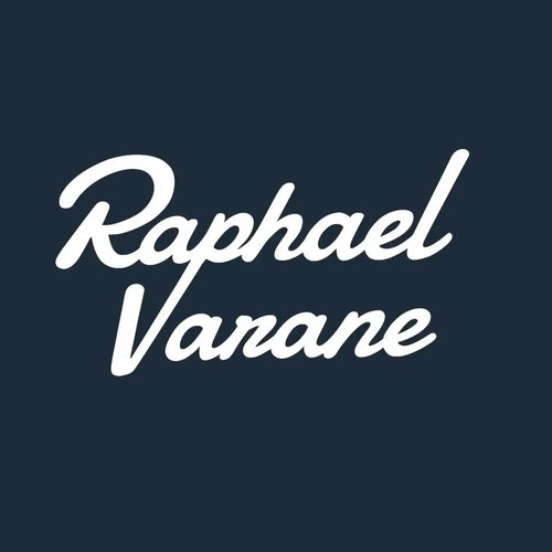 Raphael Varane Logo Men's T-Shirt – navy close-up detail shot of the Raphael Varane Players Couture logo design