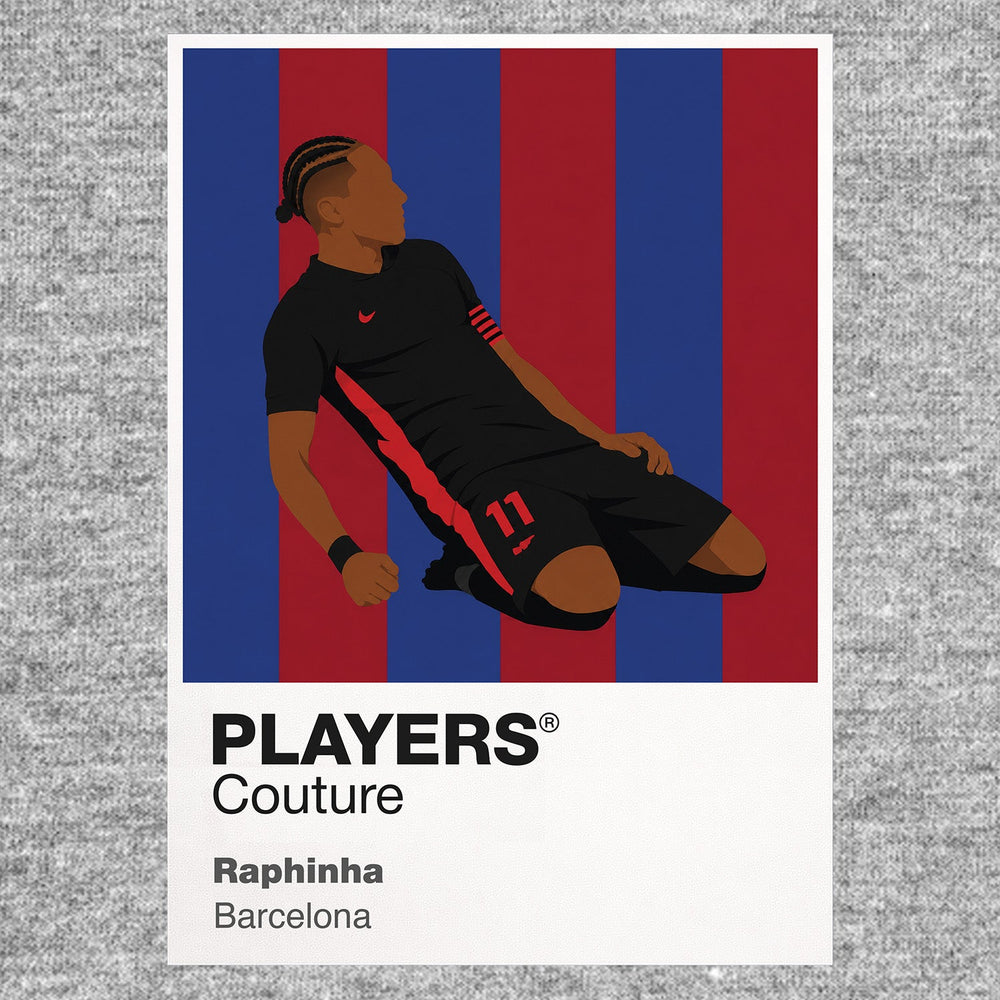 Raphinha Barcelona grey Icon Frame artwork detail