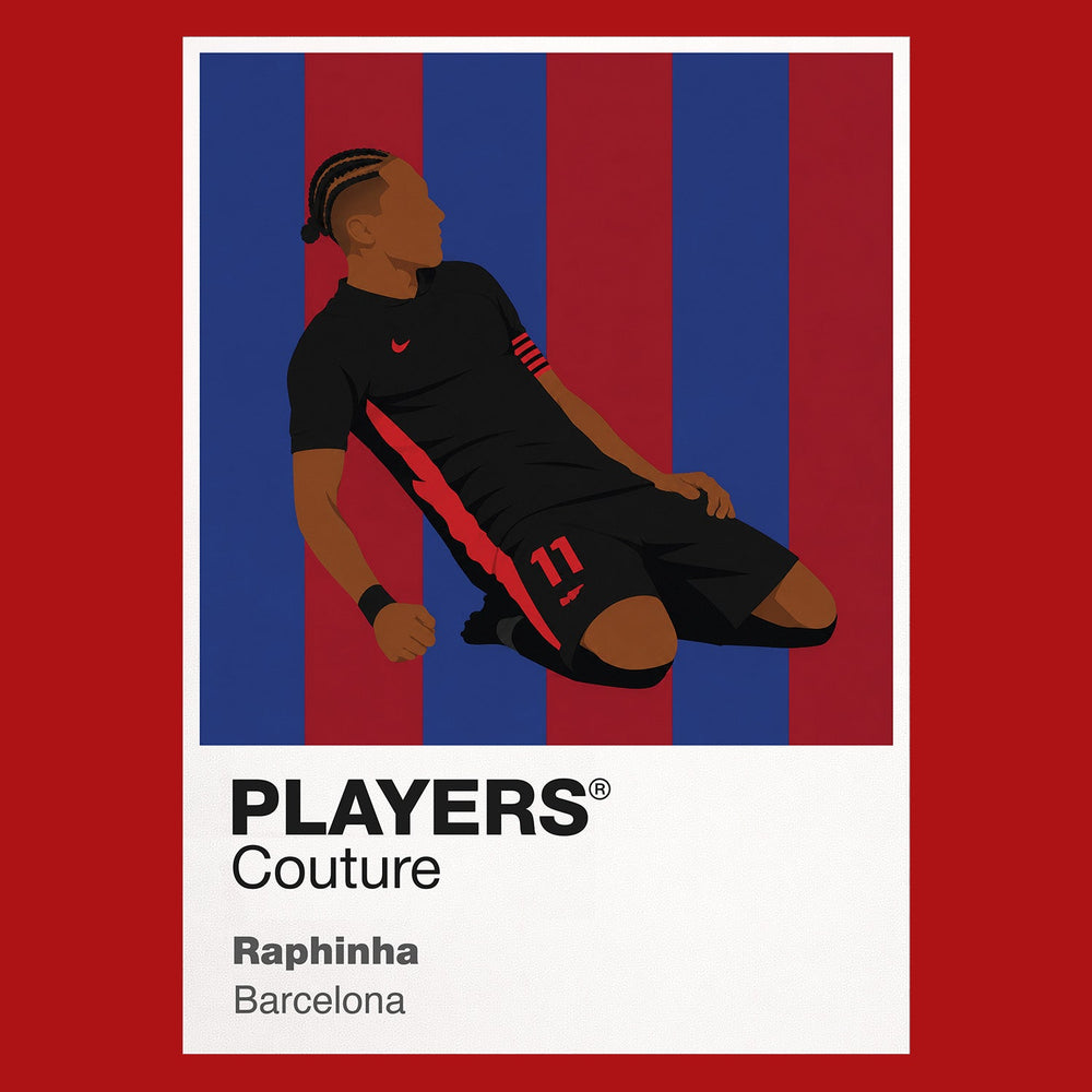 Raphinha Barcelona red Icon Frame artwork detail