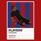 Raphinha Barcelona red Icon Frame artwork detail