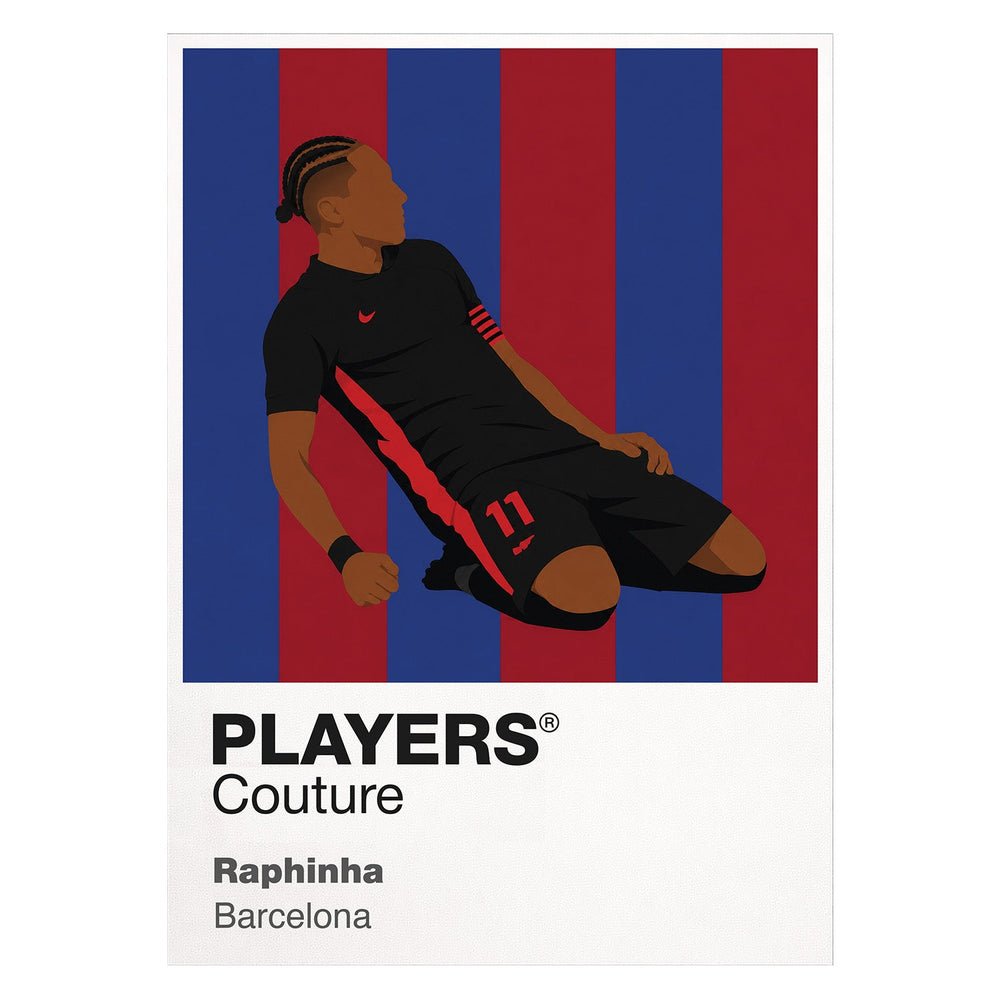 Raphinha Barcelona white Icon Frame artwork detail