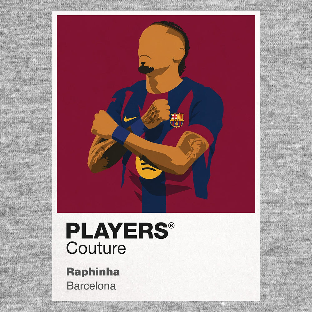 Raphinha Bracelona Icon Frame — art card and garment shots
