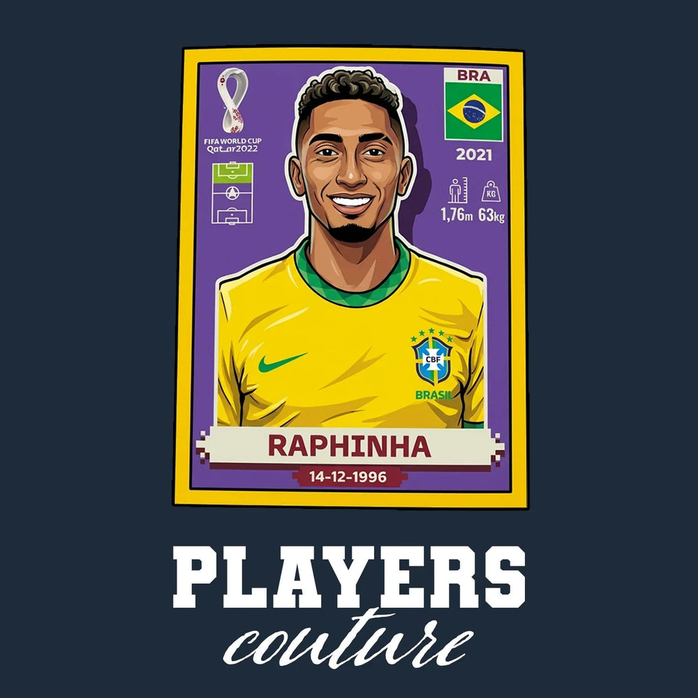 Raphinha World Cup Sticker Kids T-Shirt – raphinha navy Players Couture design