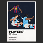 Raphinha Barcelona slide celebration Icon Frame artwork in black