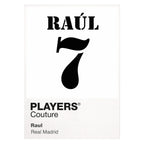 Raul 7 Football Shirt Frame Men's Hoodie – white close-up detail shot of the Raul 7 Football Players Couture logo design