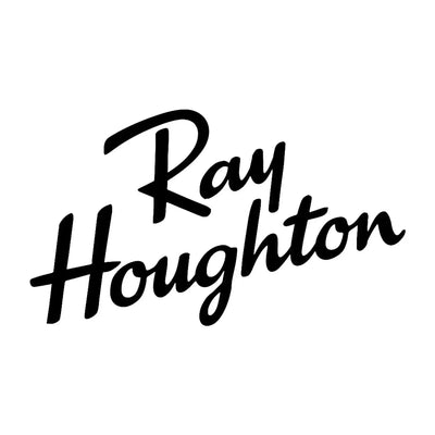 Ray Hougton Logo Men's Hoodie – white close-up detail shot of the Ray Hougton Players Couture logo design
