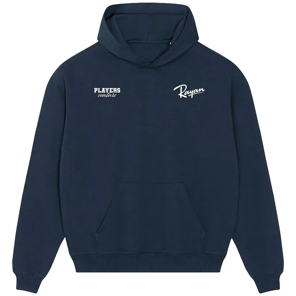 Rayan hoodie – navy men's hoodie featuring the Rayan Players Couture logo