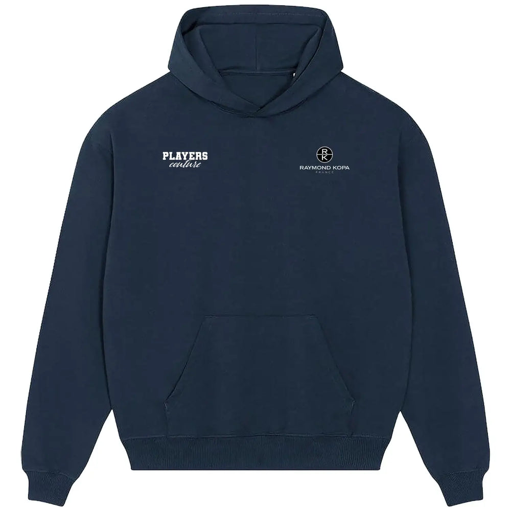 Raymond Kopa Logo Players Couture Men's Casual Hoodie - Navy / S | Ballon D'Or, Fashion Collection, Football, France, Hoodies, Men's, Real Madrid, Volume 1