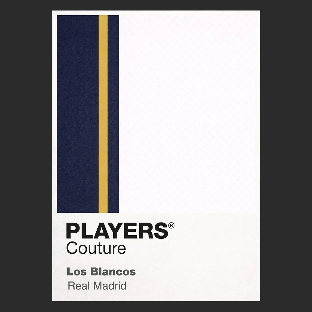 Real Madrid Classic Football Shirt Colours Frame Men's T-Shirt – close-up detail shot of the Real Madrid Players Couture