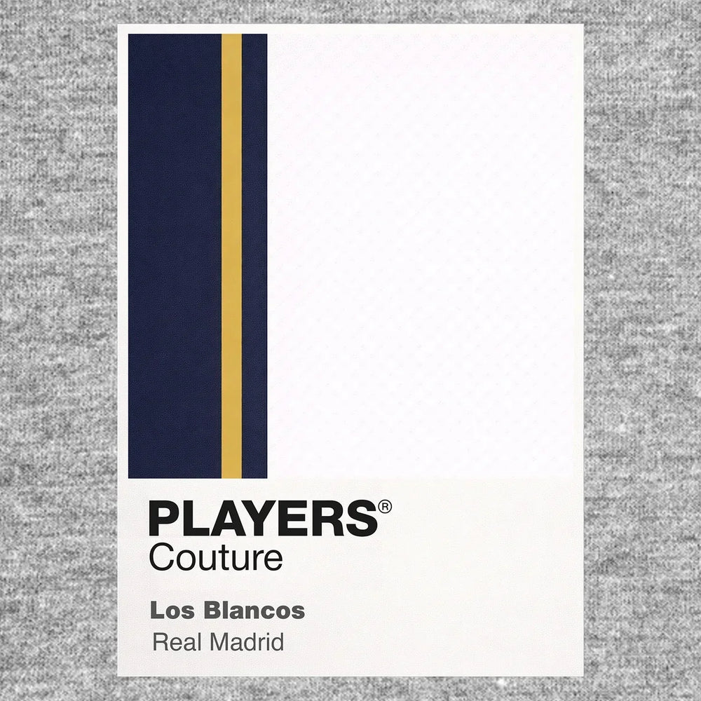 Real Madrid Classic Football Shirt Colours Frame Men's T-Shirt – close-up detail shot of the Real Madrid Players Couture