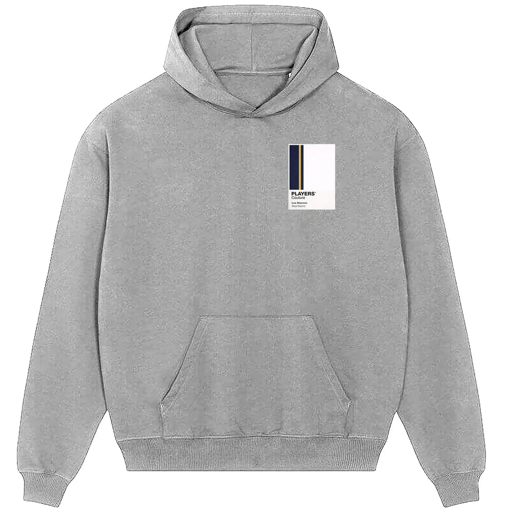 Real Madrid White hoodie – grey men's hoodie featuring the Real Madrid White Players Couture logo