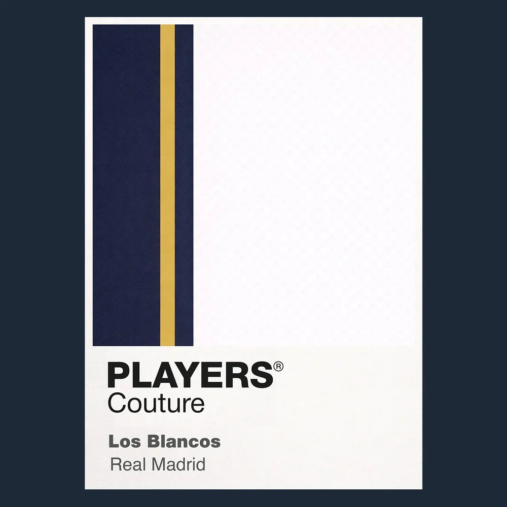 Real Madrid Classic Football Shirt Colours Frame Men's T-Shirt – close-up detail shot of the Real Madrid Players Couture