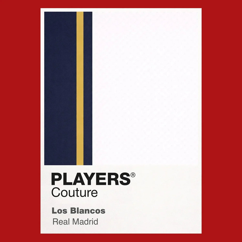 Real Madrid Classic Football Shirt Colours Frame Men's T-Shirt – close-up detail shot of the Real Madrid Players Couture