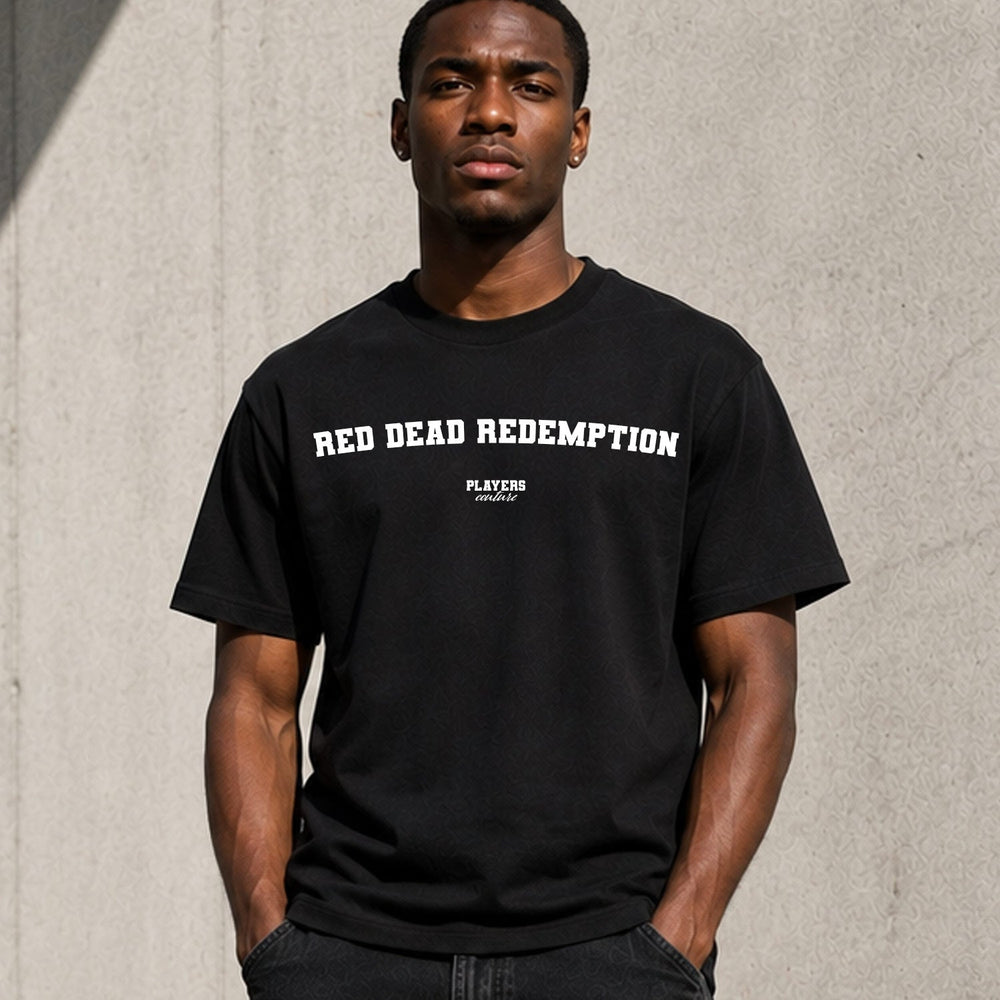 Red Dead Redemption Men's T-Shirt — lifestyle photo, Black t-shirt