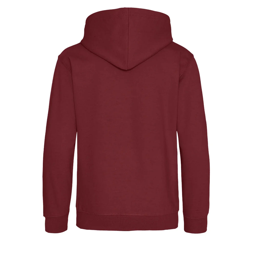 Essentials Collection hoodie – red kids' hoodie with white Essentials Collection letters and Players Couture logo on the