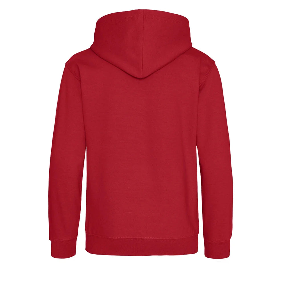 Essentials Collection hoodie – red kids' hoodie with white Essentials Collection letters and Players Couture logo on the