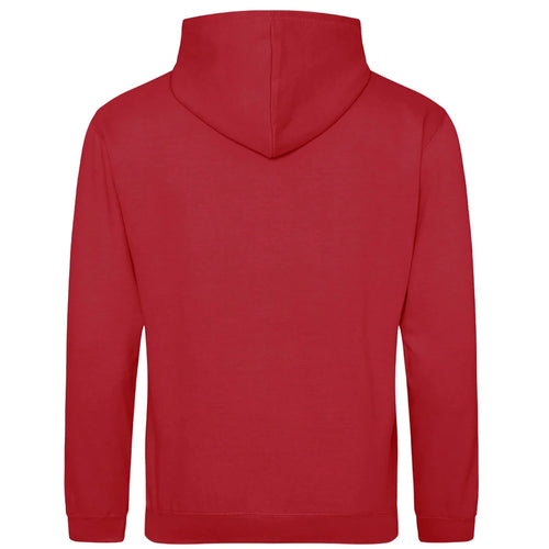 Essentials Collection hoodie – red men's hoodie with white Essentials Collection letters and Players Couture logo on the